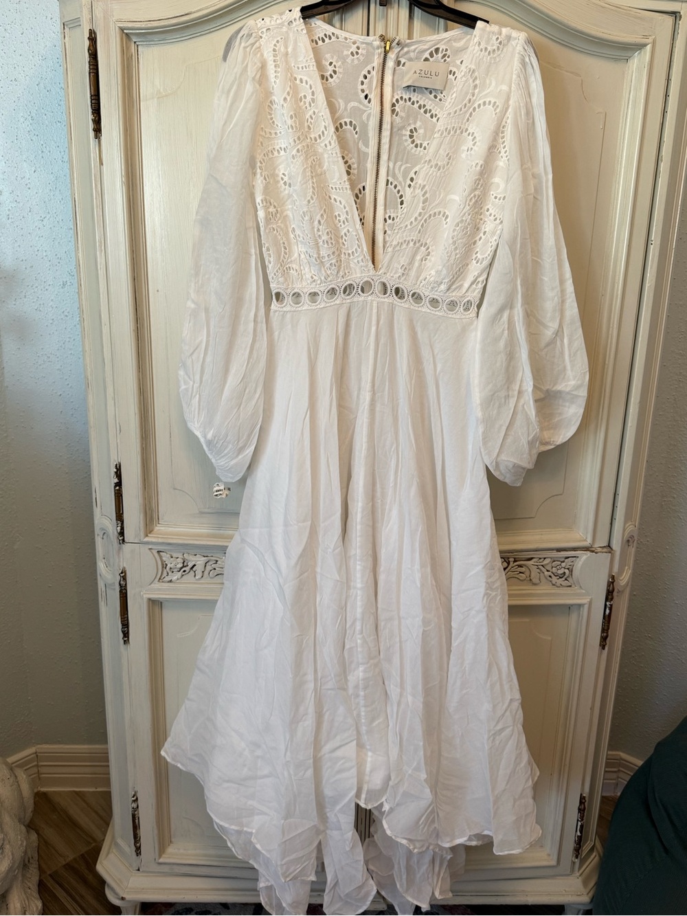 AZUL Colombia White Eyelet Boho Dress